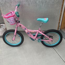 LOL Girls Bike 16” Wheels W/ Basket And Comes With Training Wheels 