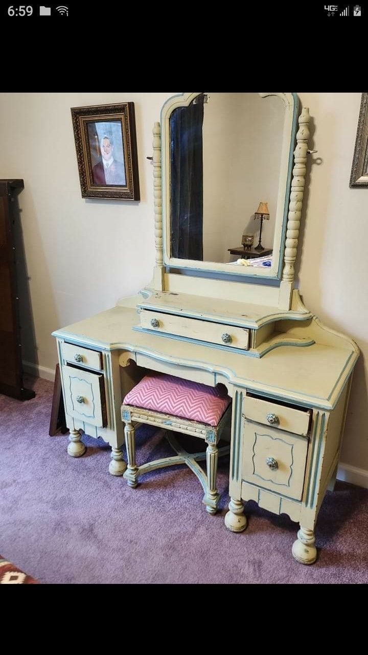 Antique Vanity with Stool