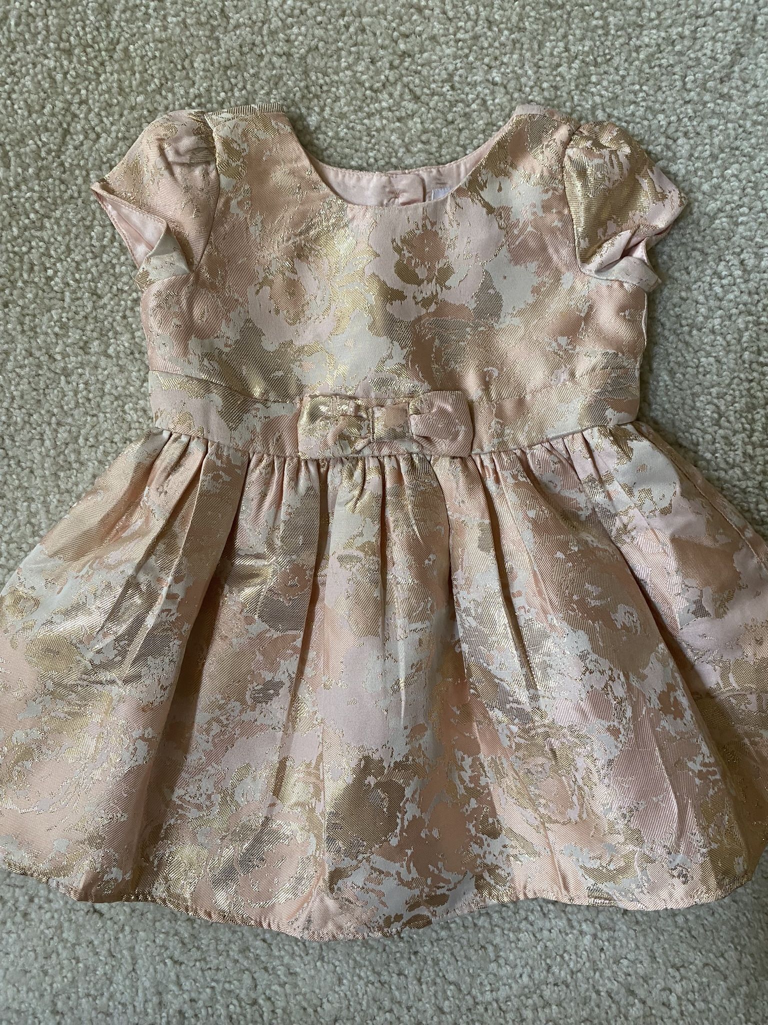**Like New**Children’s Place Girls Foil Pink & Gold Dress (18-24 Months)