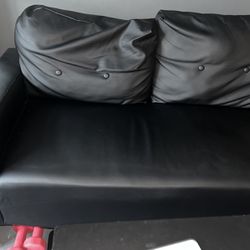 Leather Faux Couch $30 OBO *pick Up Only