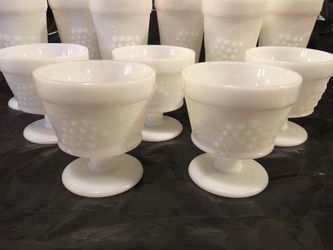 Milk glass grape patter parfait dessert glassware