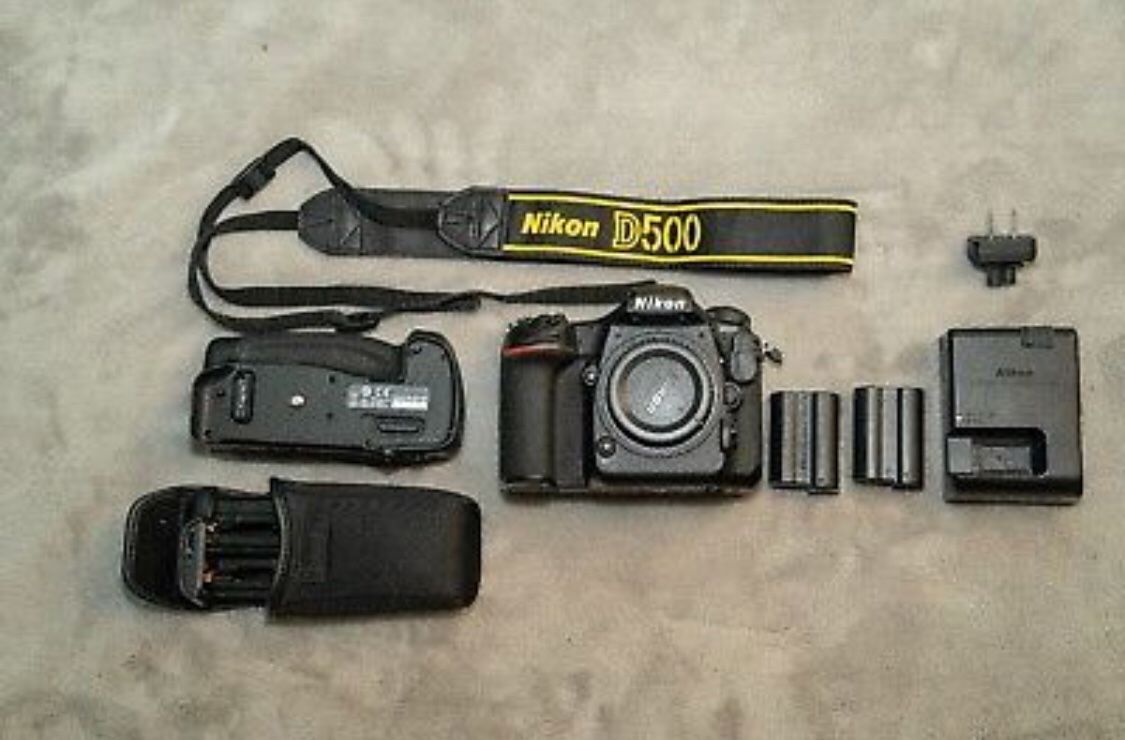 Nikon D500 DSLR Camera 20.9MP DX-Format Body +2x xtra Battery + Grip Pro Kit