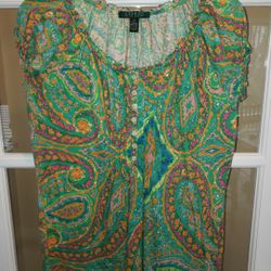 Lauren Ralph Lauren Paisley-printed Top size: M