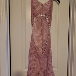 Crochet Pearls Cover Up Dress 