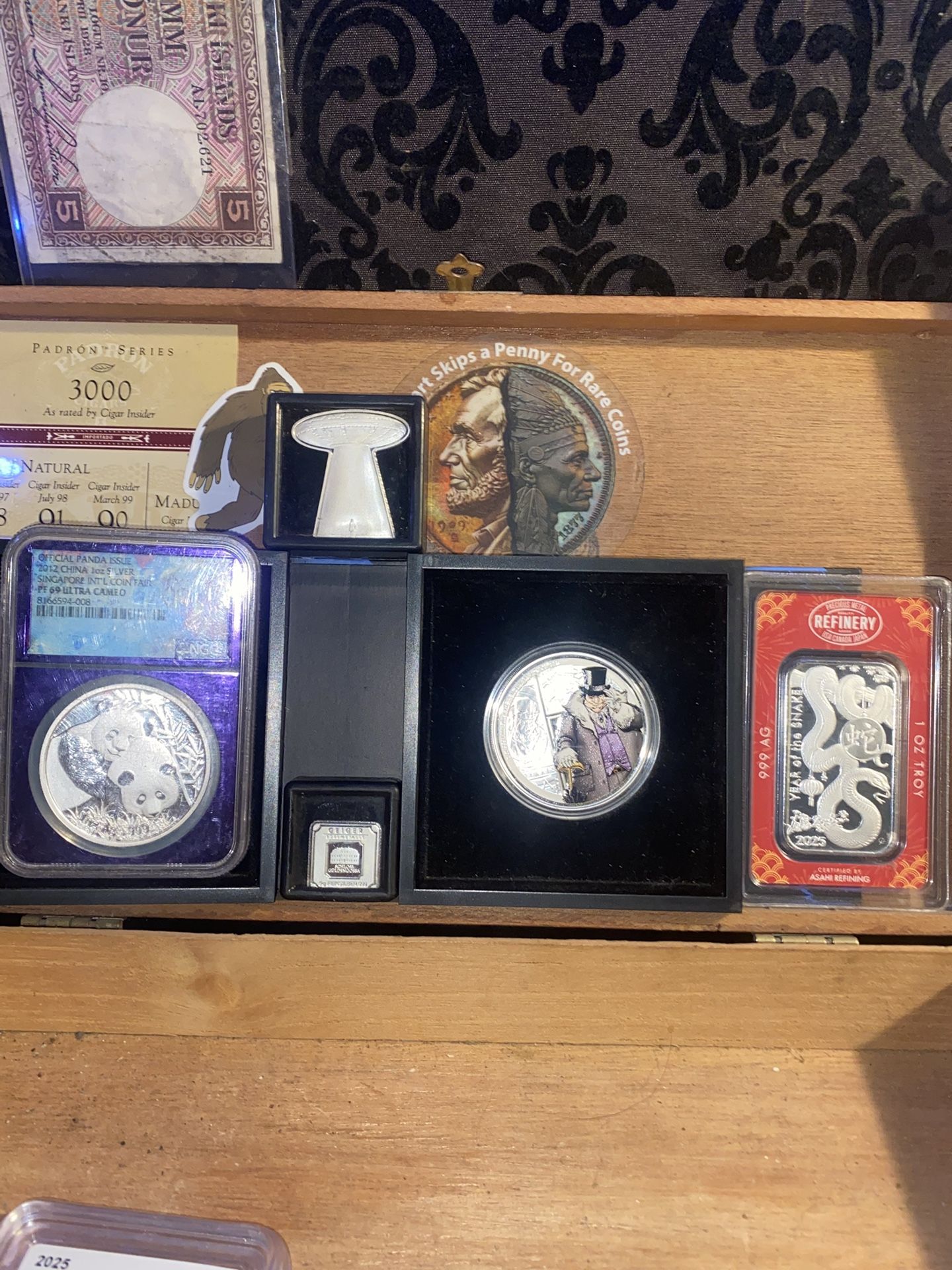 One dollar DC the penguin 1 ounce silver coin with box PS 69 ultra cameo panda 1