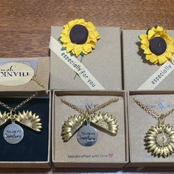 Goldtone&silvertone costume sunflower locket