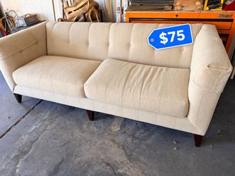 Cream 80” love seat sofa couch