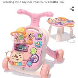 3 in 1 Baby Walker and Activity Center for Baby Girl,Toddler, Learning to Walk, Sit to Stand, Early Learning Push Toys for Infant 6-12 Months
