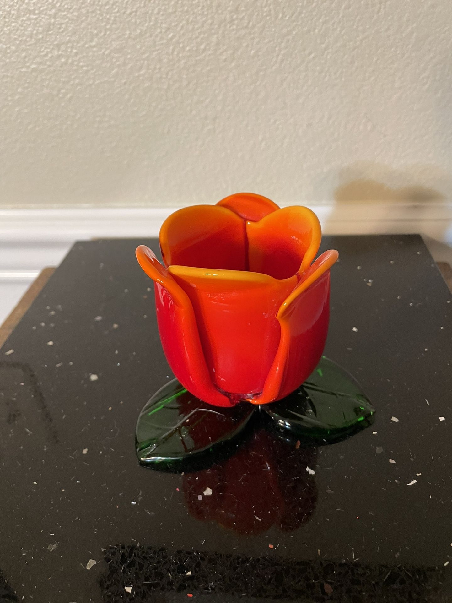 Orange Art Tulip Votive Candle Holder
