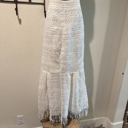 SHEIN Long White Maxi Skirt Size L Beautiful