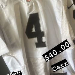 Raiders Carr Jersey Size XXL