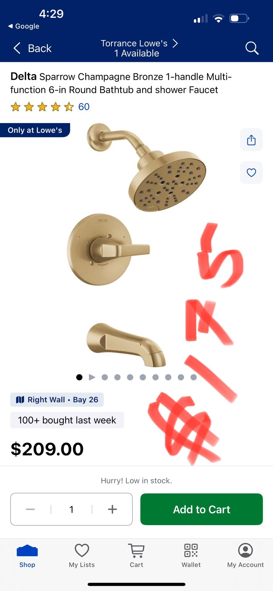 Delta Sparrow Champagne Bronze 1-handle Multi-function 6-in Round Bathtub and shower Faucet Rubber | 144832-CZ