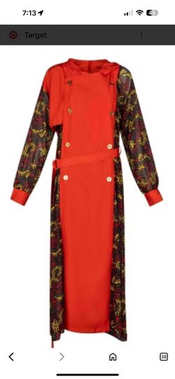 Red Mesh Trench Coat 