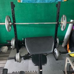 Weight Bench, Bars & Weights $250