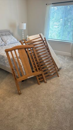 Antique solid wood baby crib and mattress