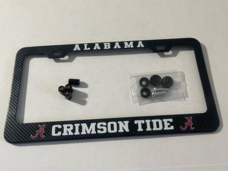 Alabama Crimson Tide License Plate Frame carbon fiber