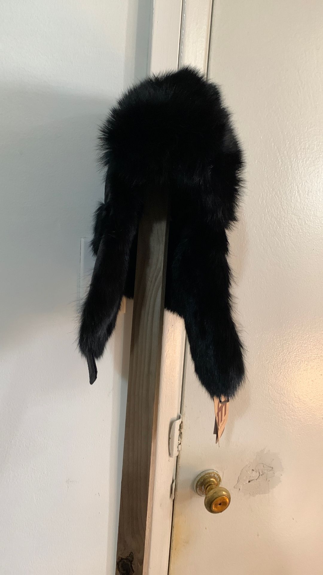 Rabbit Fur Aviator Hat/ Black