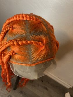 Orange Large Knotless Jumbo Plaits (Full Lace Wig)