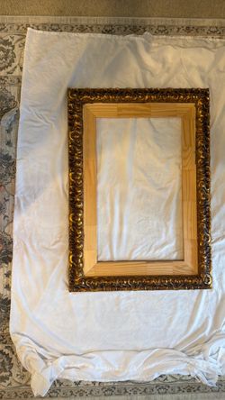 Large Ornate Gold & Wood Picture Frame – Made  in Italy