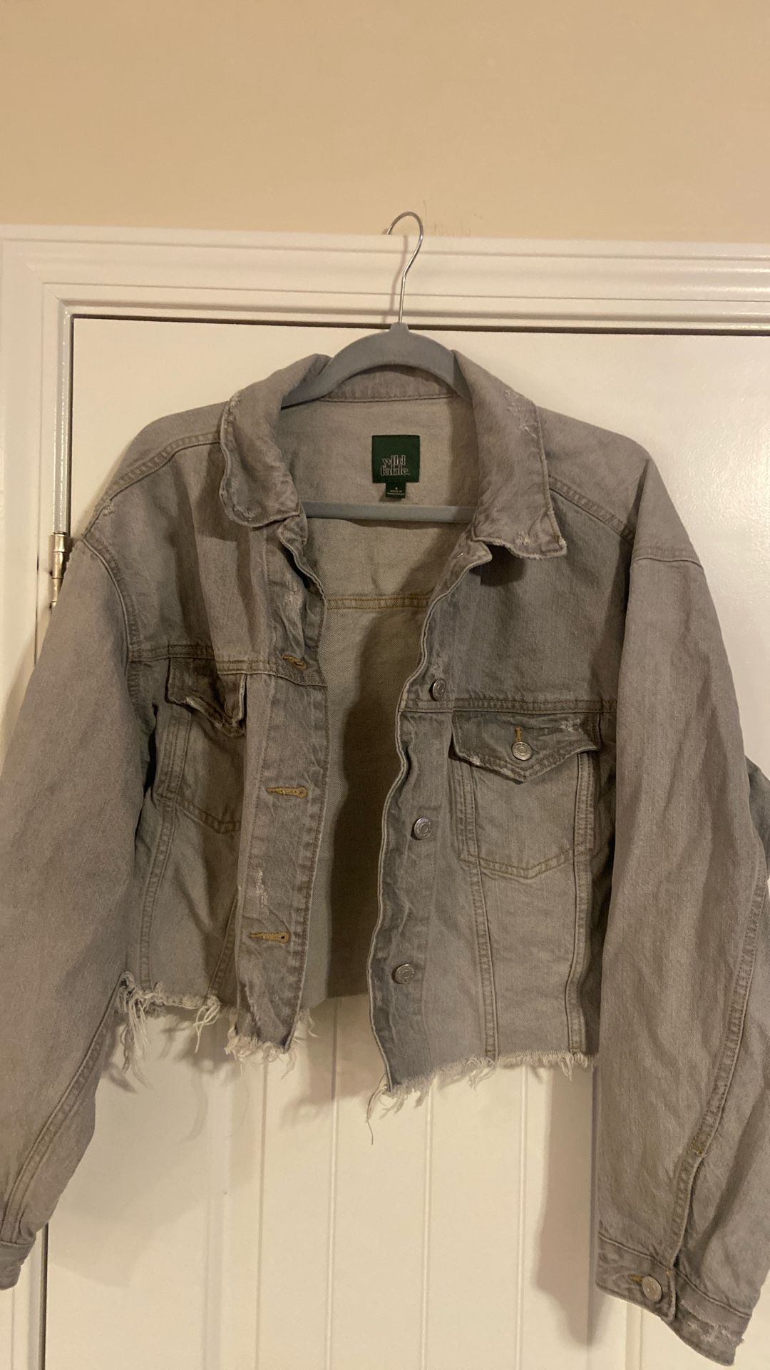 JEAN JACKET GRAY CROPPED