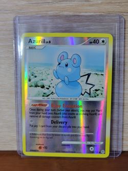 Azurill #69/130 Pokemon card 2007 Diamond & Pearl set  Reverse Holofoil
