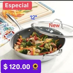 Sarten Hondo De 12” Antiaderente Especial $120.00 Prepara Huevos Espagueti Carnes Variedad De Comidas Princess House Ventas Finales 