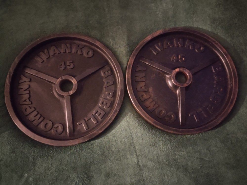 2 x 45 pounds Ivanko Olympic Weights