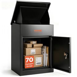 VEVOR Package Delivery Boxes for Outside, Extra Large Mailbox with Coded Lock, Galvanized Steel Wall Mounted Mailboxes 17.3"x13.8"x22.8", Anti-Theft B