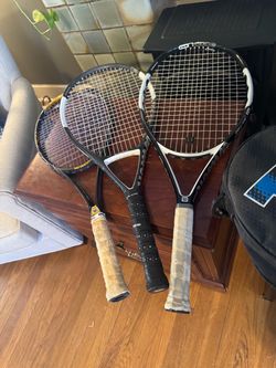 3 TENNIS RACQUETS & CASE
