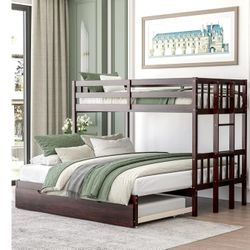 Pull Out Bunk King Bed Trundle【Detachable Bunk Bed with Pull-Out Function 3-in-1