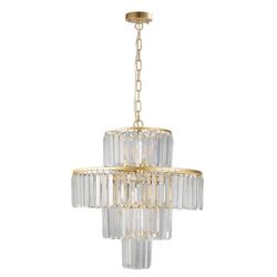 🔥Brand new in Box 🔥19.60 in. 12-Light Luxury Gold Crystal Shade Chandelier with Adjustable Height  💰80$