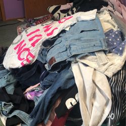 Size 0 To 00 American Eagle Distressed Jeans And Shirts, Small To Extra Small Tops, Name Brand