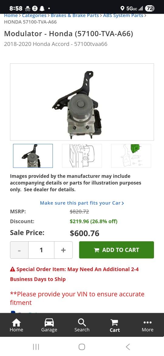 Brake System ABS Modulator HONDA