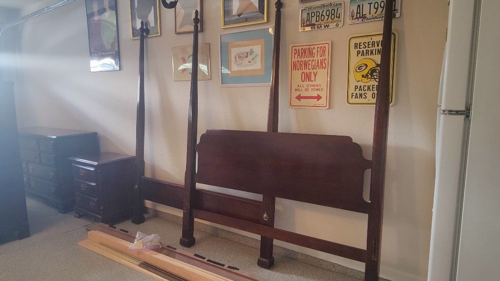 This Is It! If You're Interested Contact Me Today. Beautiful, Five - Piece Cherry Queen Bedroom Set