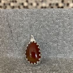 Fire Opal Pendant Set In Sterling Silver 