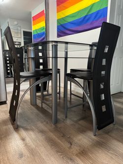 Tempered Glass Table & 4 Chairs