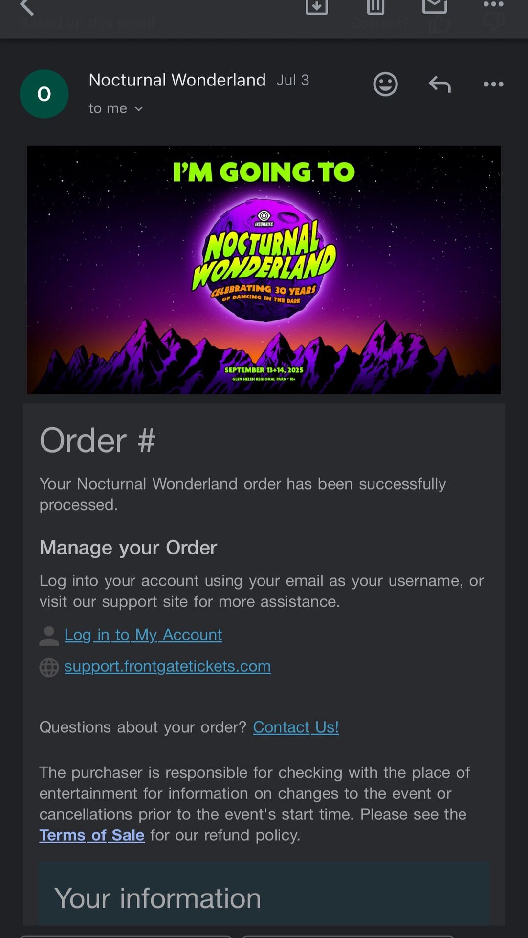 2 Day GA Nocturnal Wristband