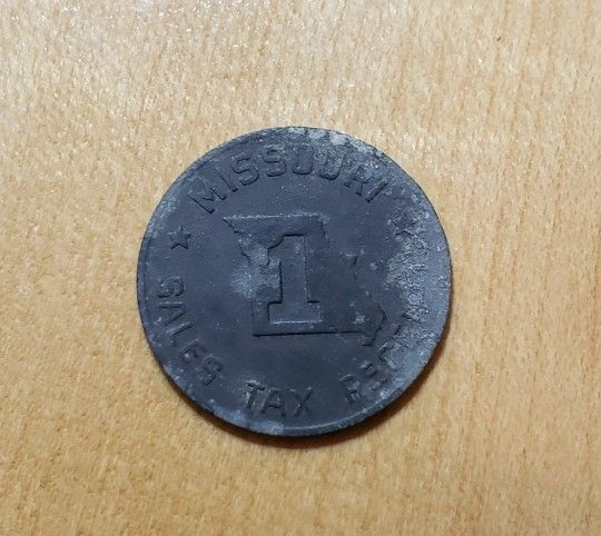 Antique Missouri Sales Tax Receipt Token. Back during a time when one US Cent was actually w