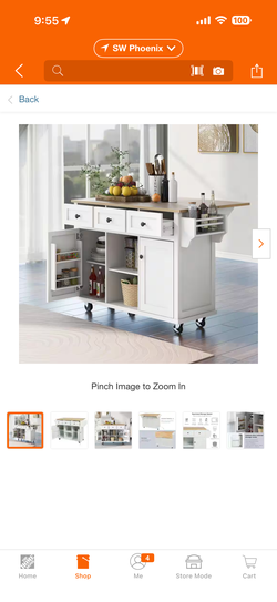 White rolling cabinet
