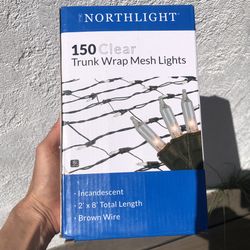 NEW*👉🏻150 Clear Tree Trunk Wrap Mesh Lights Brown Wire 2'x8' (Silver Lake)