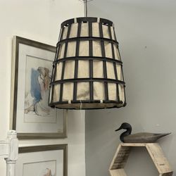 Vintage Metal And Cloth Hanging Pendant 