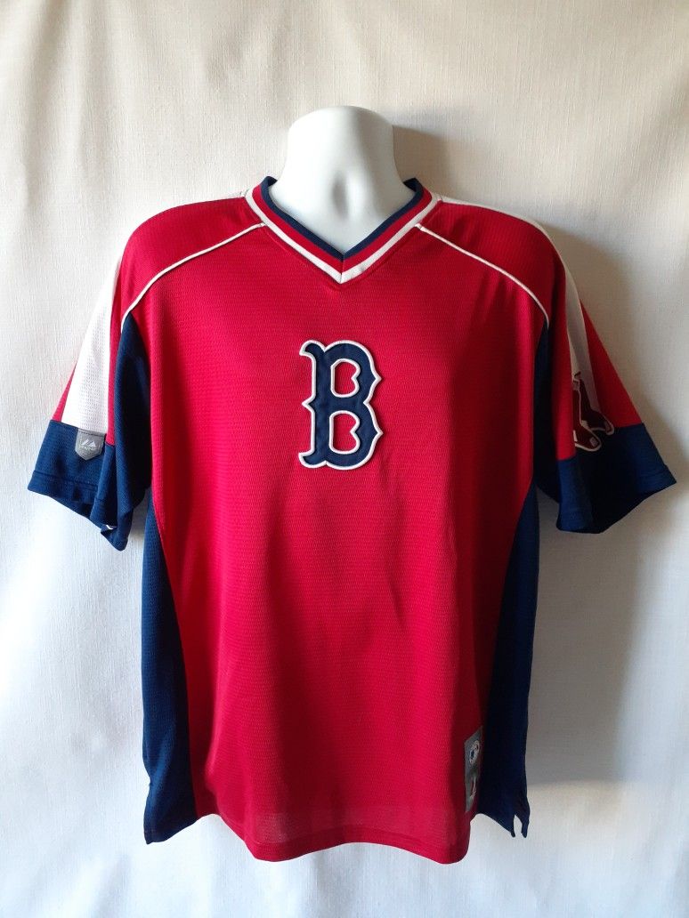 Boston Red Sox men's red short-sleeve v-neck pullover jersey size M