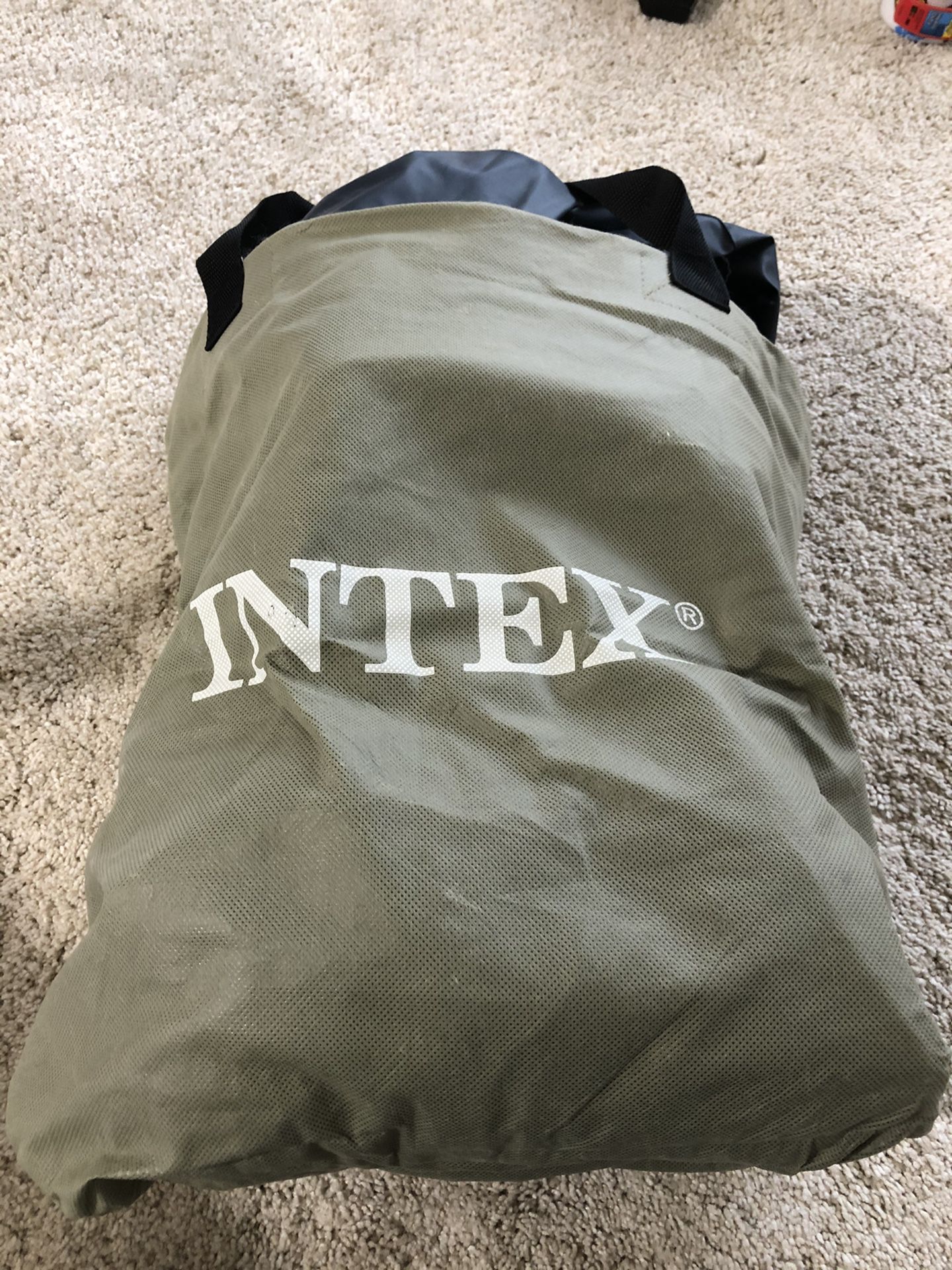 INTEX inflating air bed full size with electric air pump