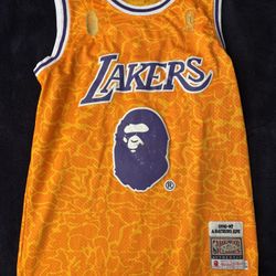 BAPE × Mitchell & Ness Lakers ABC Basketball Swingman Jersey