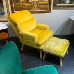 Yellow click Clack Chair And Ottoman