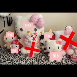 5 Helllo Kitty Plushies 
