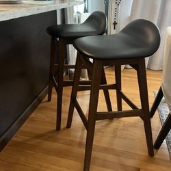 Set Of 2 Modern Counter Height Bar Stools 