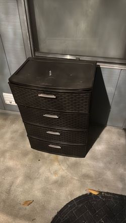 Black Plastic 4-Drawer Storage Unit