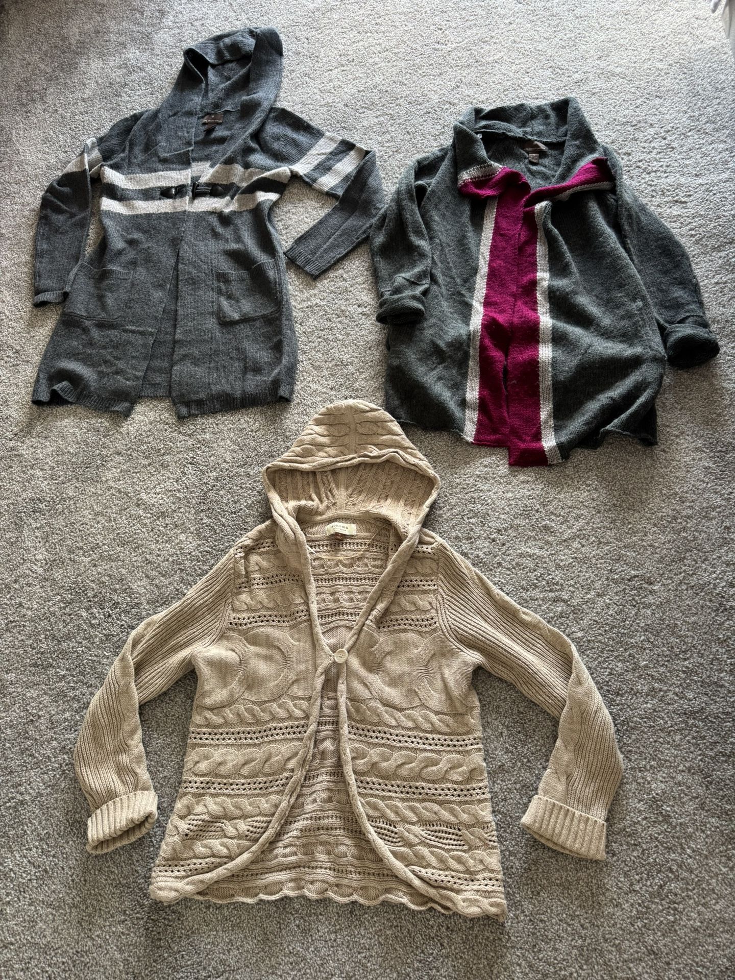 3 women's cardigans, size M, all for $10!