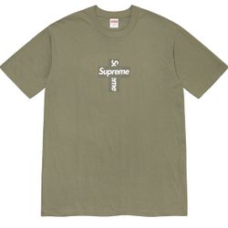 Brand New Supreme Cross Box Logo Olive Size XL